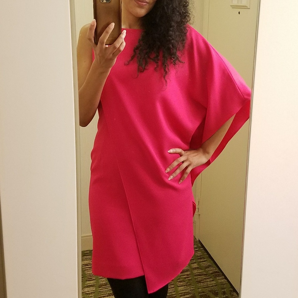 Hot pink asymmetrical dress